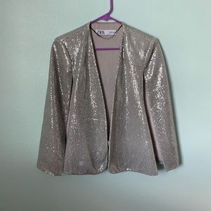 Zara Silver Blazer Cape